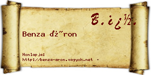Benza Áron névjegykártya